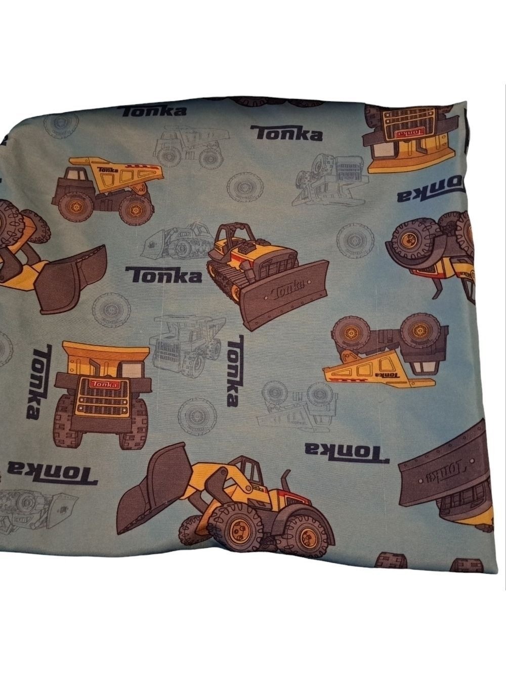 2013 HASBRO TONKA toddler flat sheet polyester trucks dump front loaders fabric